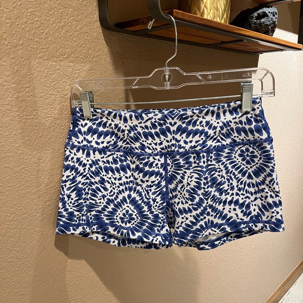 Savage Barbell booty shorts in Hippie Blue
